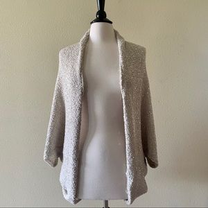 Sequin Knit Shawl Cardigan Cream Size OS